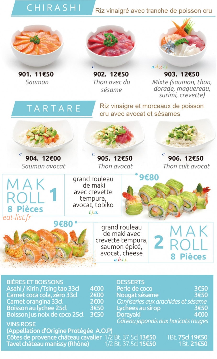 Mak Sushi — carte page 6