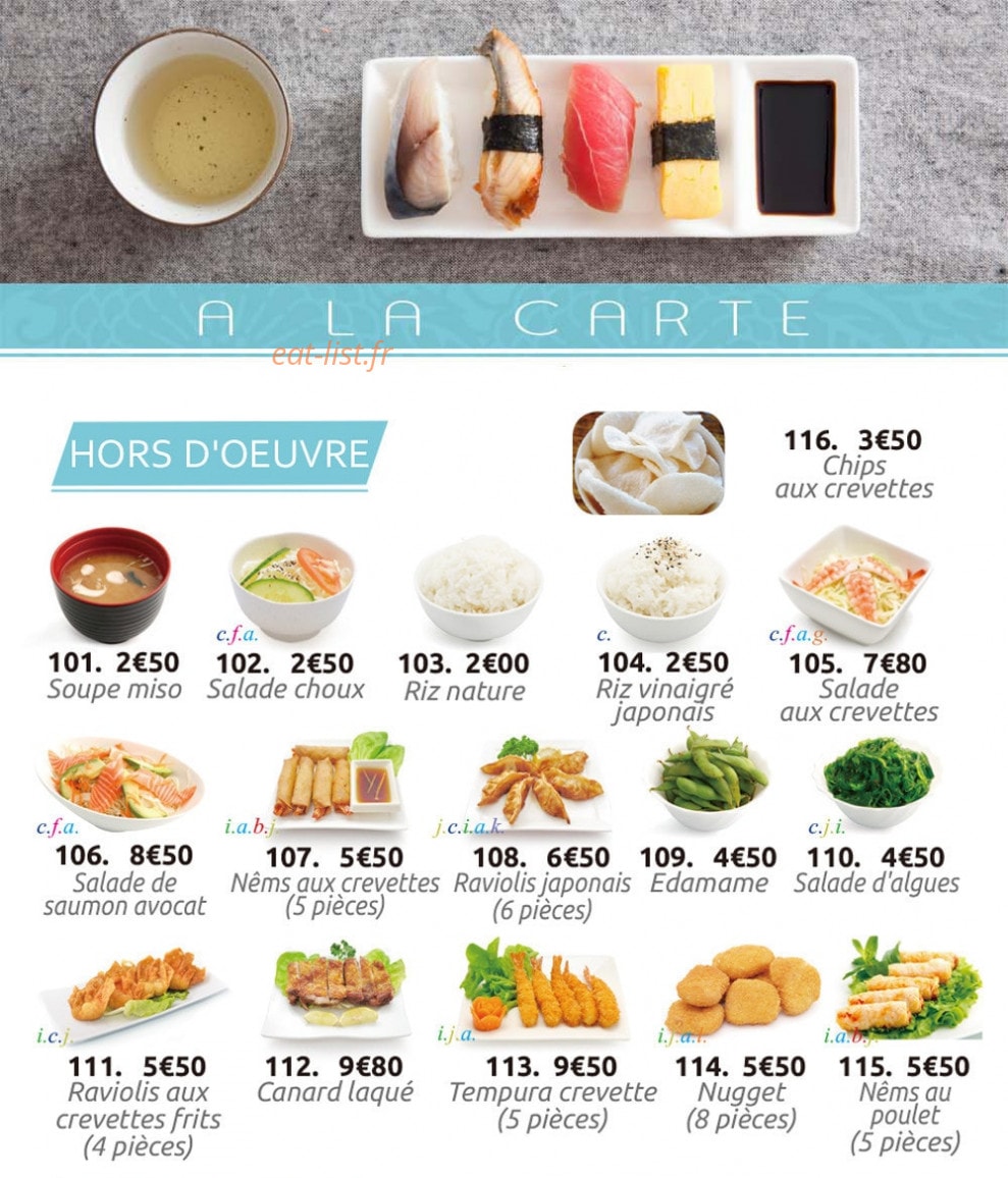 Mak Sushi — carte page 1