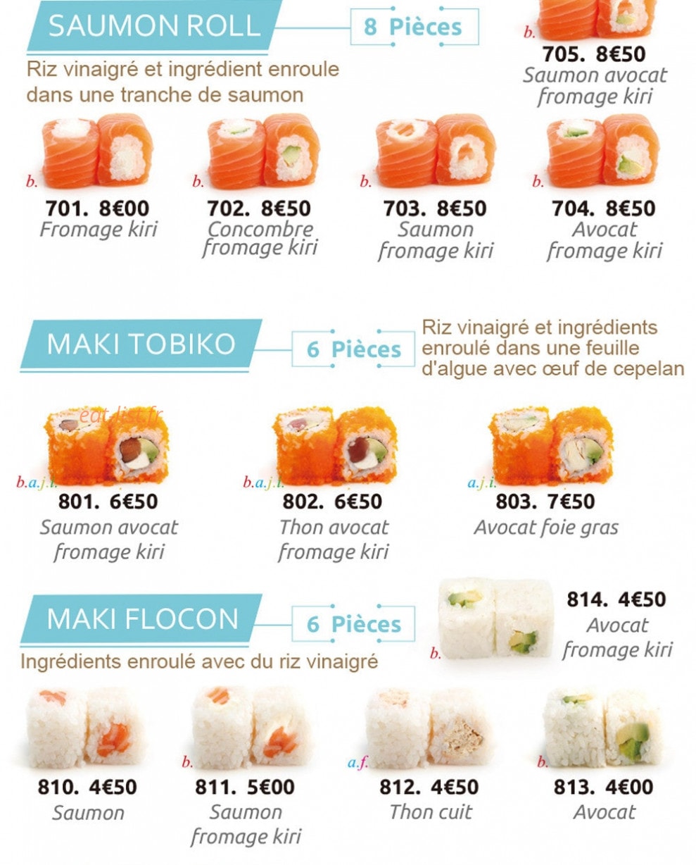Mak Sushi — carte page 4