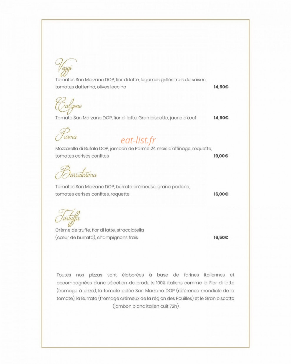 La Pizza de Thoiry — carte page 2