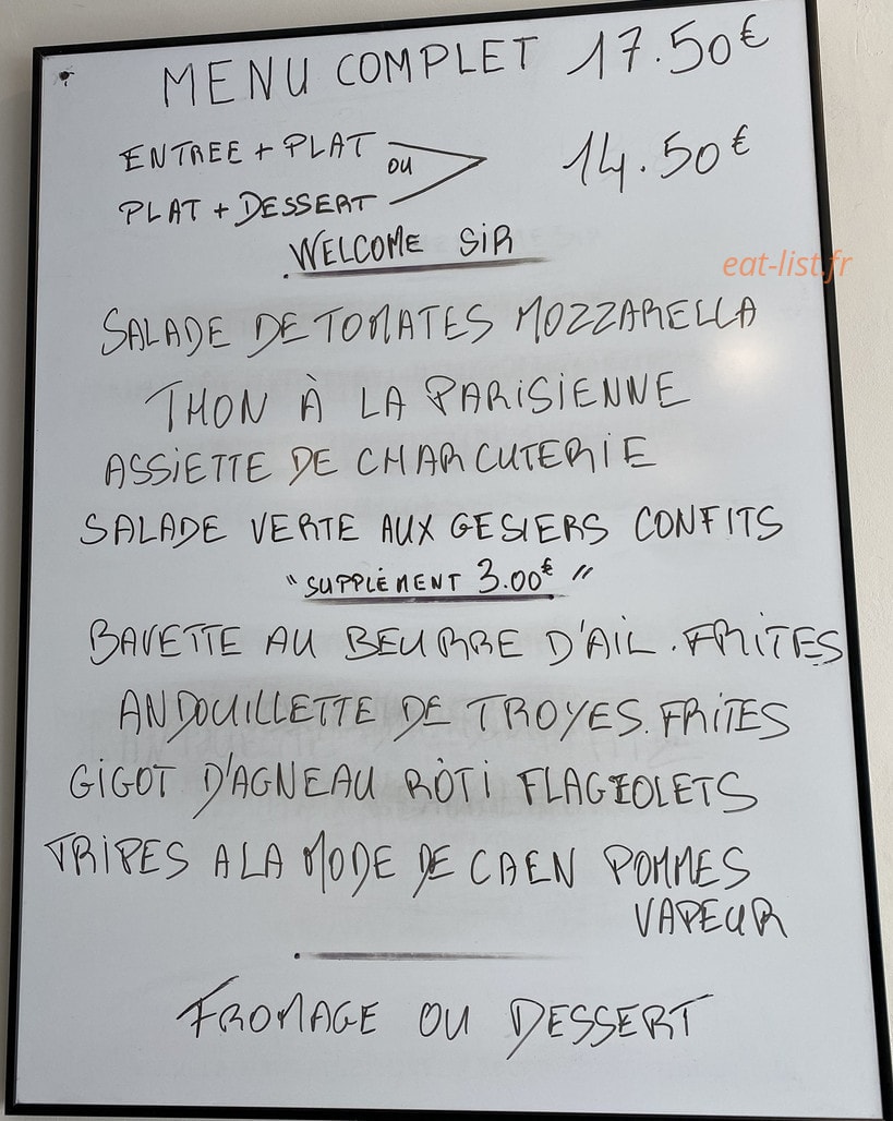 Au Bon Accueil — carte page 1