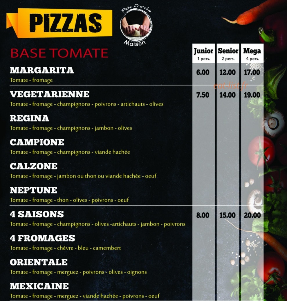 A L'express pizza — carte page 2