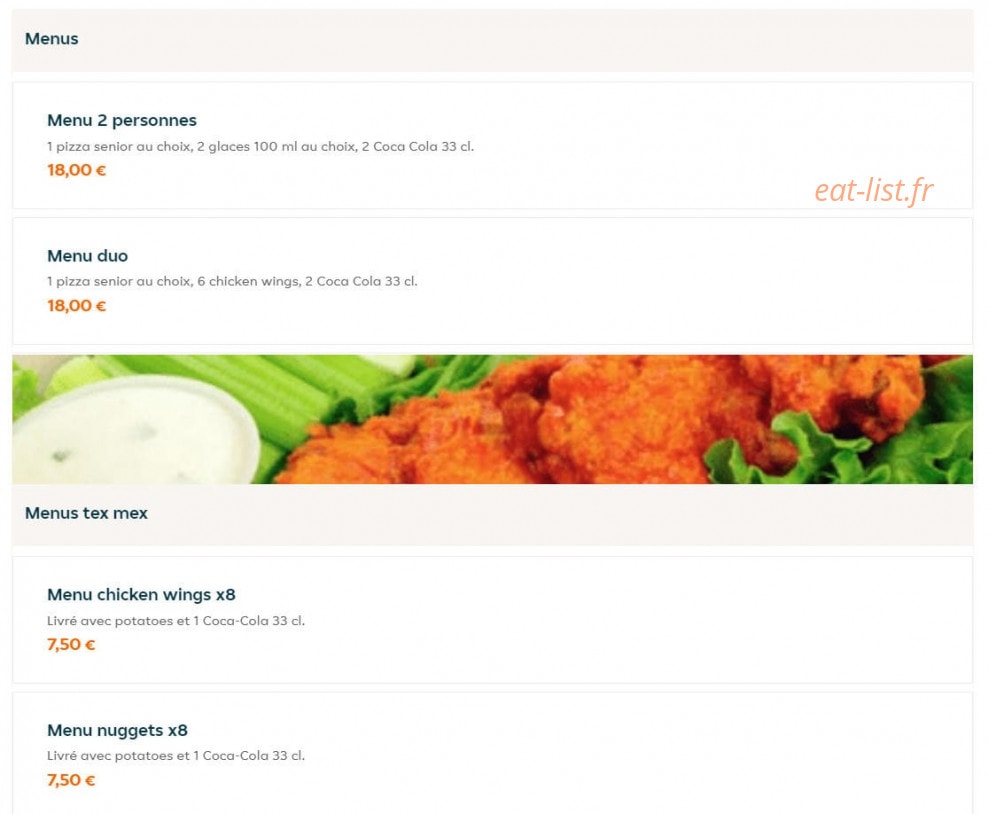 Allo Pizza — carte page 1