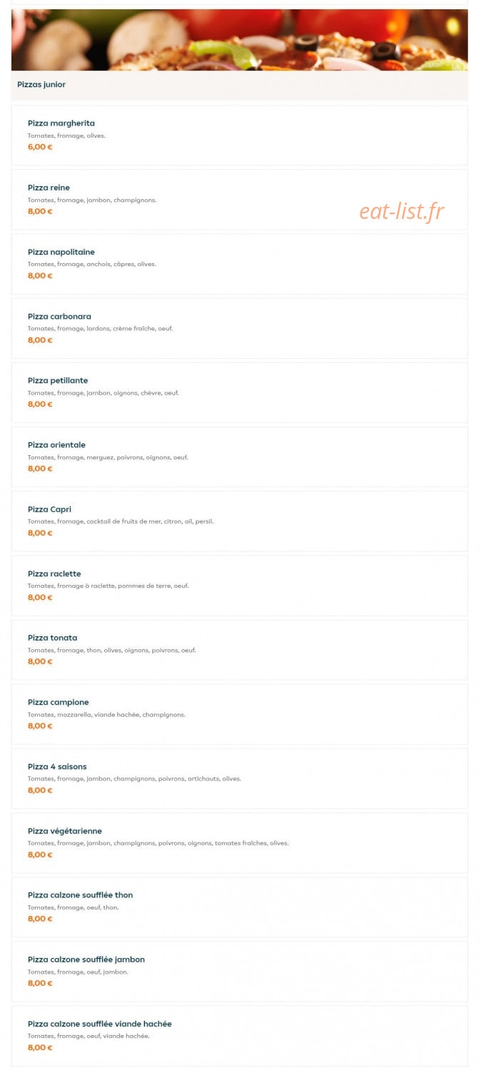 Allo Pizza — carte page 2