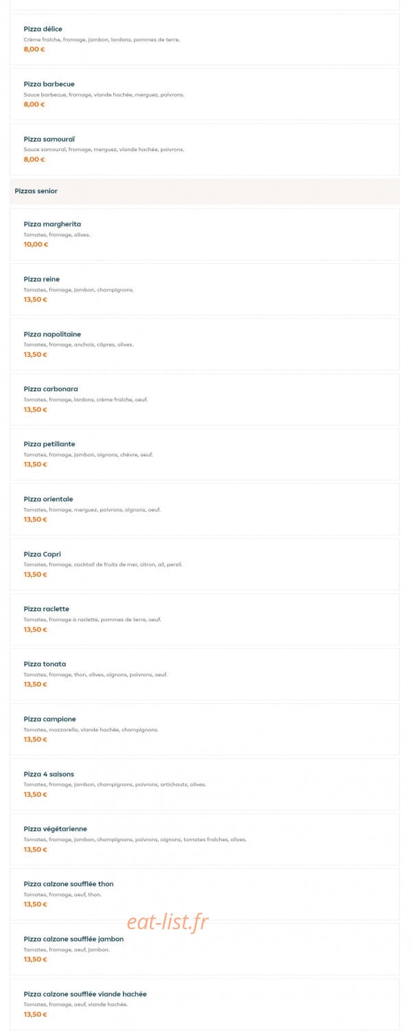 Allo Pizza — carte page 4