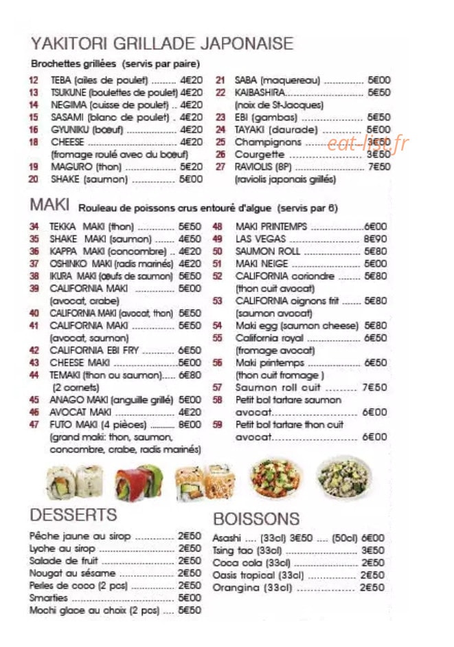 Enjoy Sushi — carte page 3