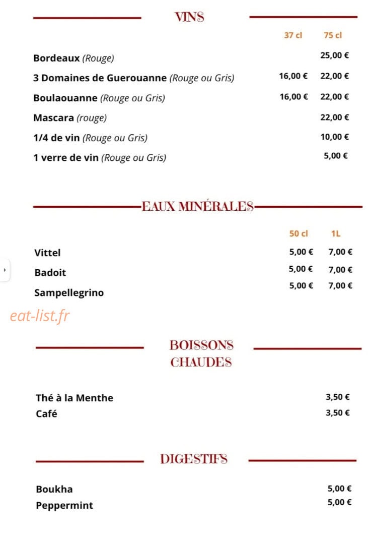 La Palmeraie — carte page 4