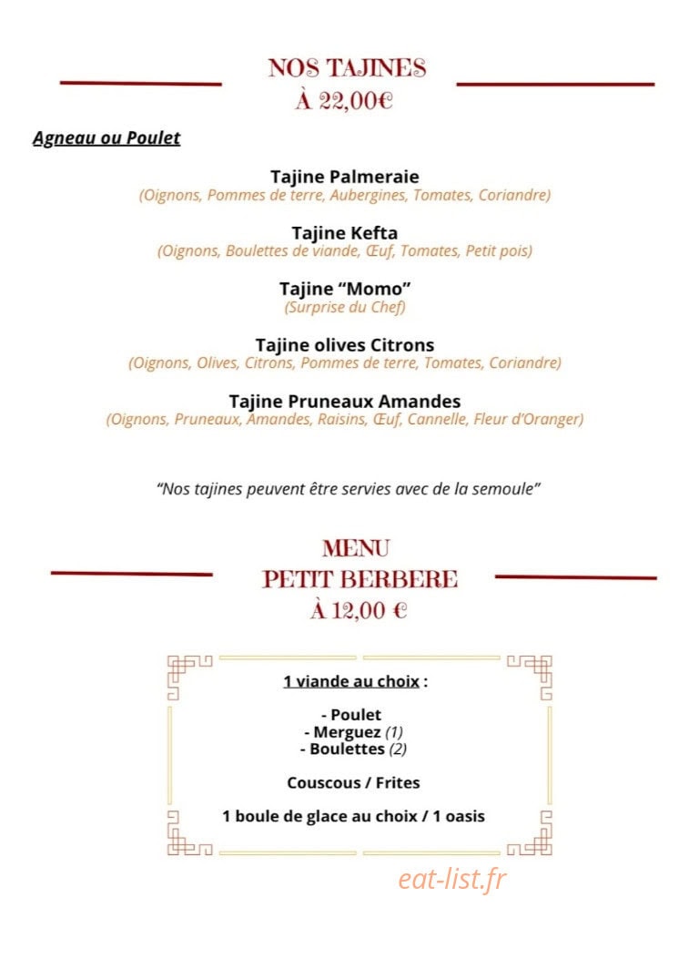 La Palmeraie — carte page 3