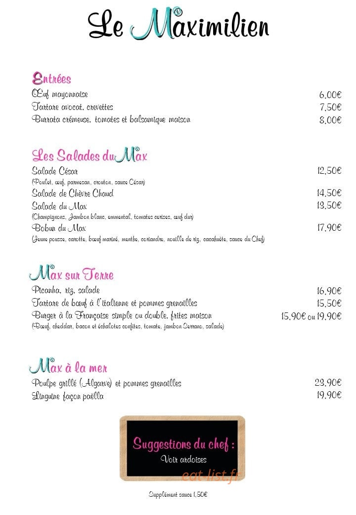 Le Maximilien — carte page 2