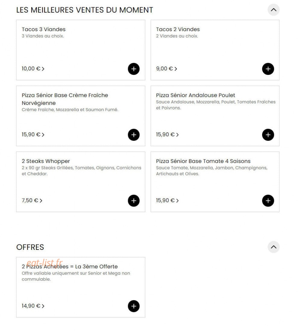 Master food — carte page 1