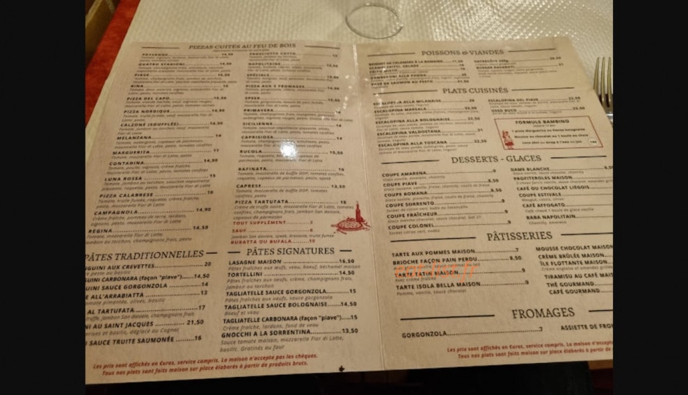 Pizza Piave — carte page 2
