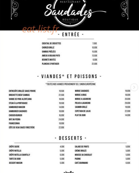 Saudades — carte page 1