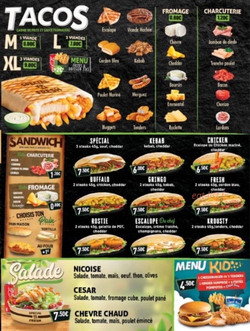Special  et Fresh — carte page 6