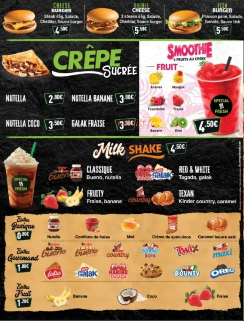 Special  et Fresh — carte page 3