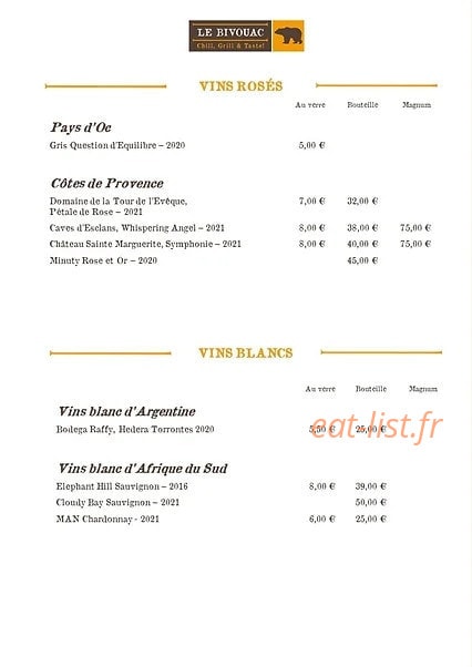 Le Bivouac — carte page 6