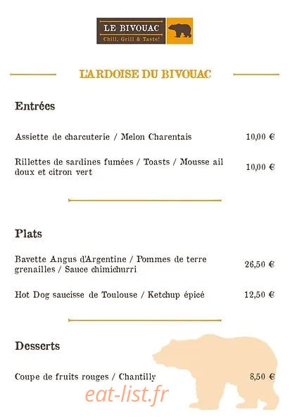 Le Bivouac — carte page 1