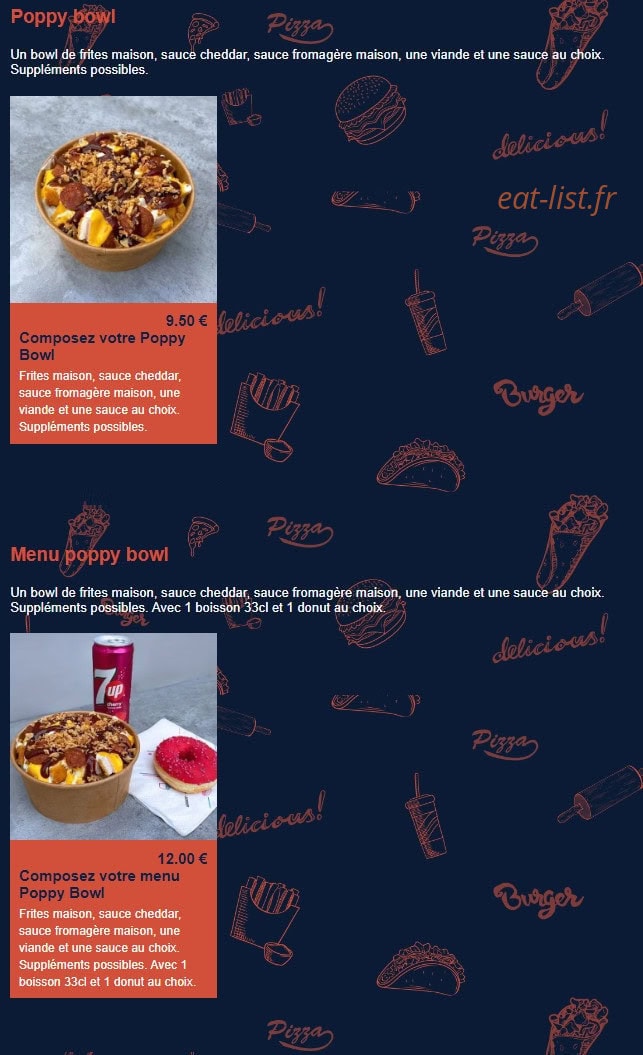 Utopic restaurant — carte page 1