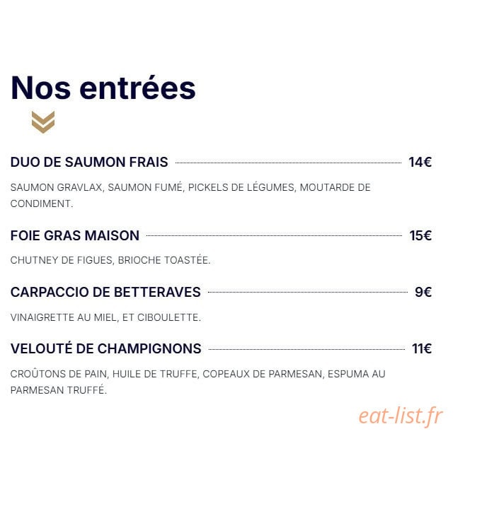 La Table du Liberty — carte page 1