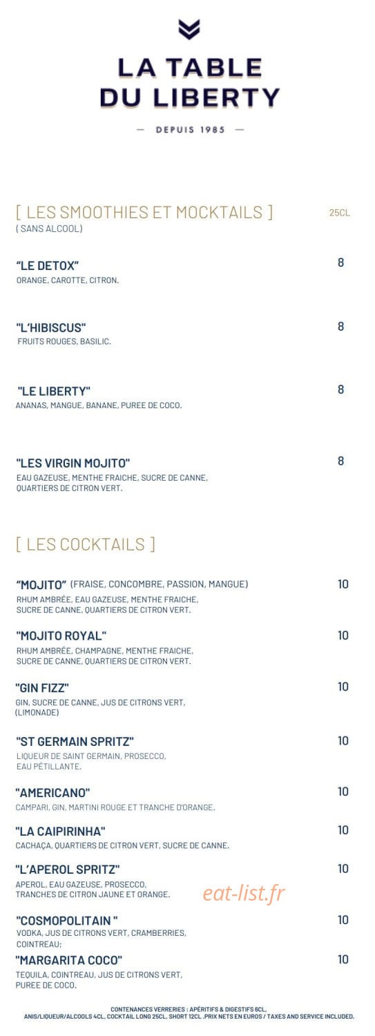 La Table du Liberty — carte page 7