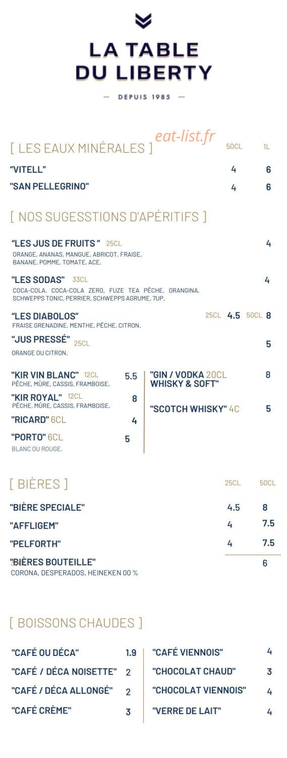 La Table du Liberty — carte page 9