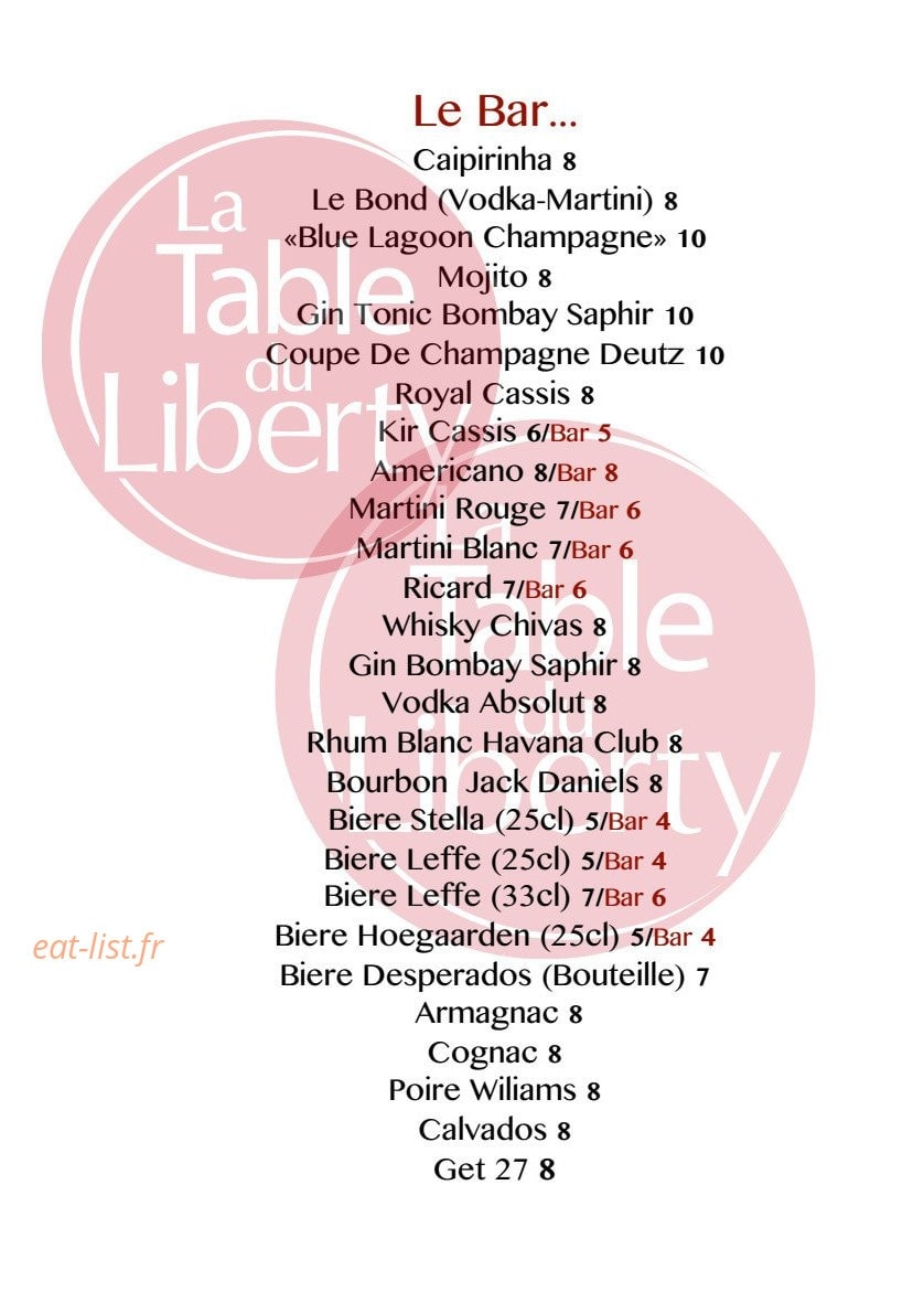 La Table du Liberty — carte page 2