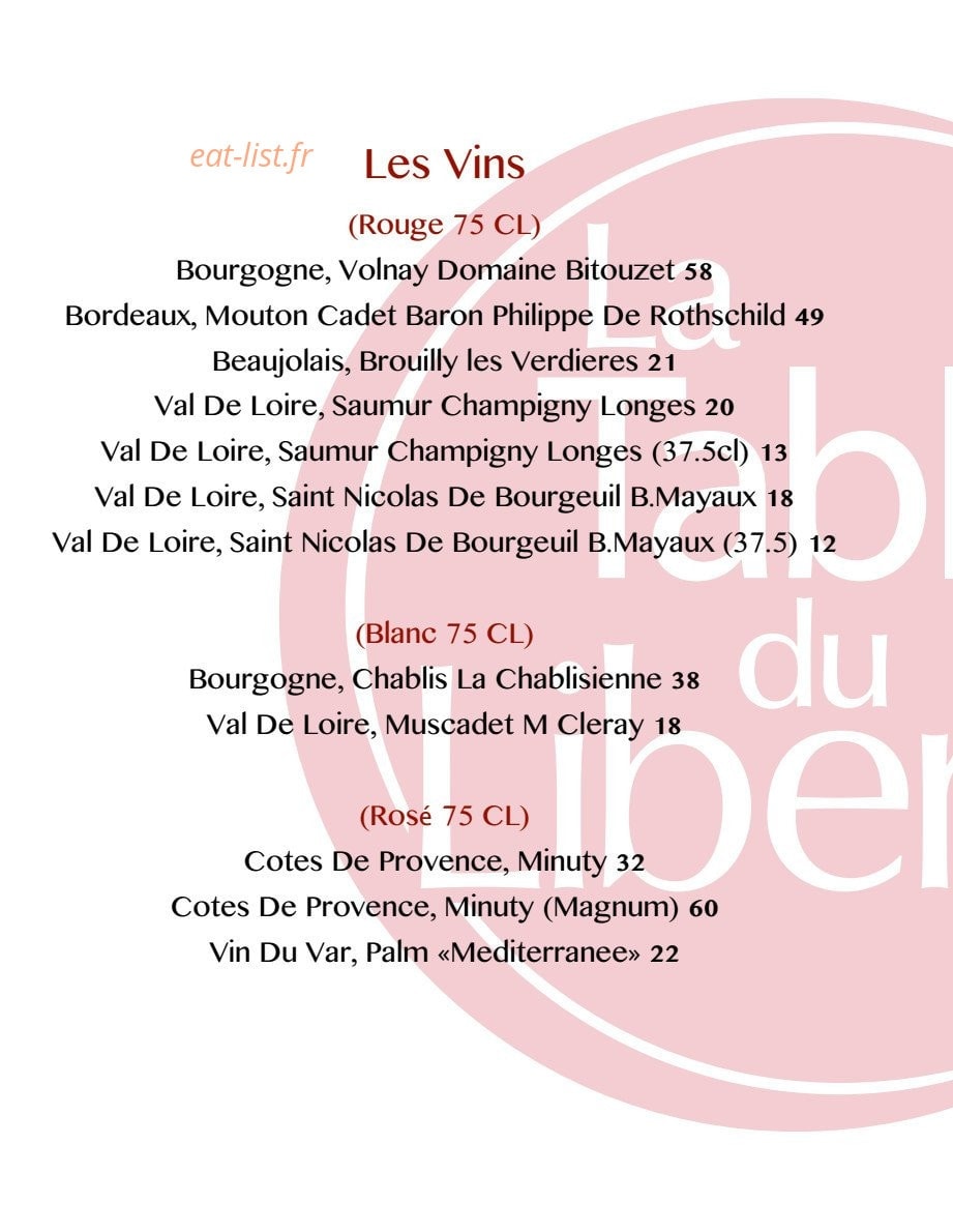La Table du Liberty — carte page 5