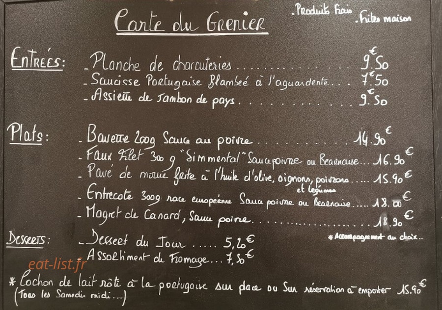Le Grenier Ribeiro Martins — carte page 1