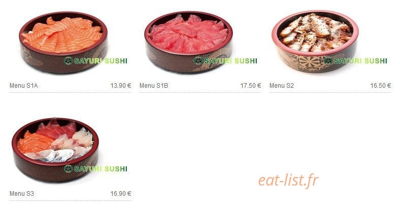 Sayuri sushi — carte page 4