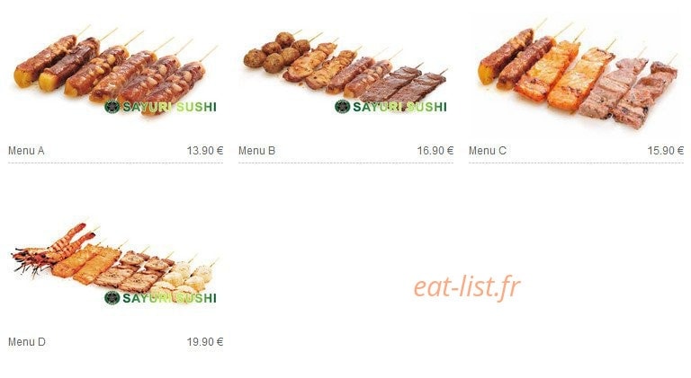 Sayuri sushi — carte page 2