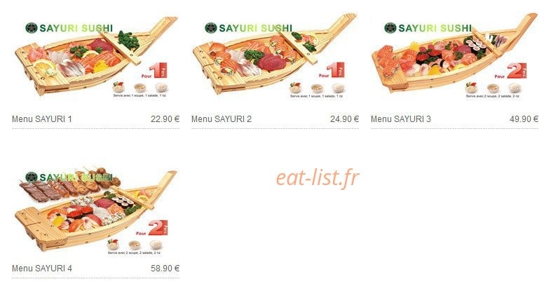 Sayuri sushi — carte page 6