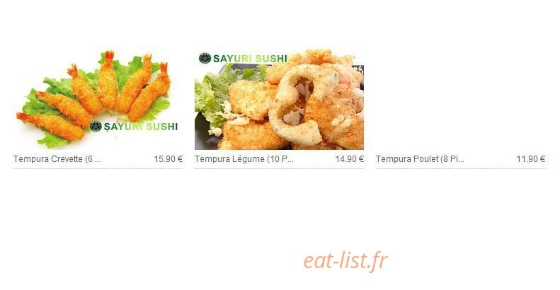 Sayuri sushi — carte page 19