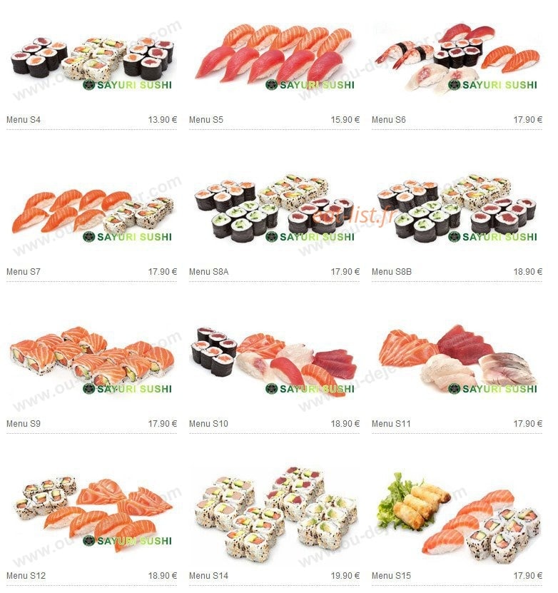 Sayuri sushi — carte page 5