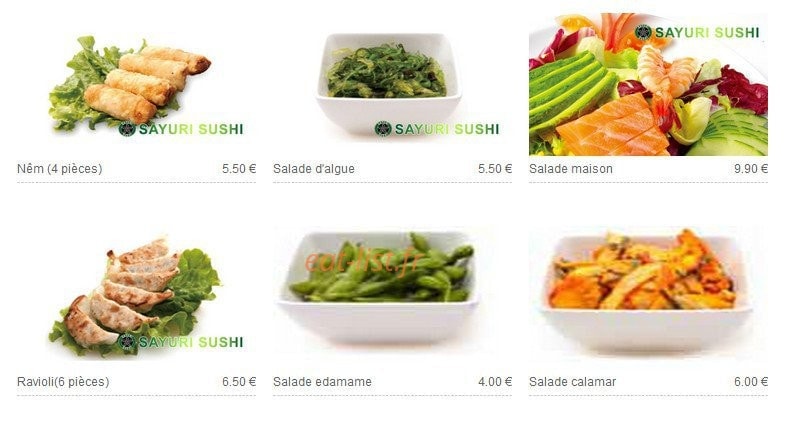 Sayuri sushi — carte page 9