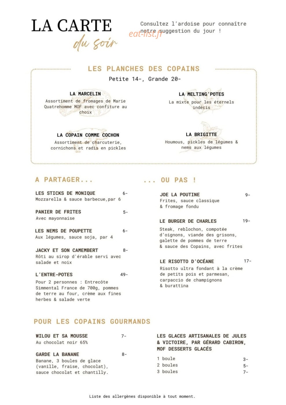 Chez les Copains — carte page 2