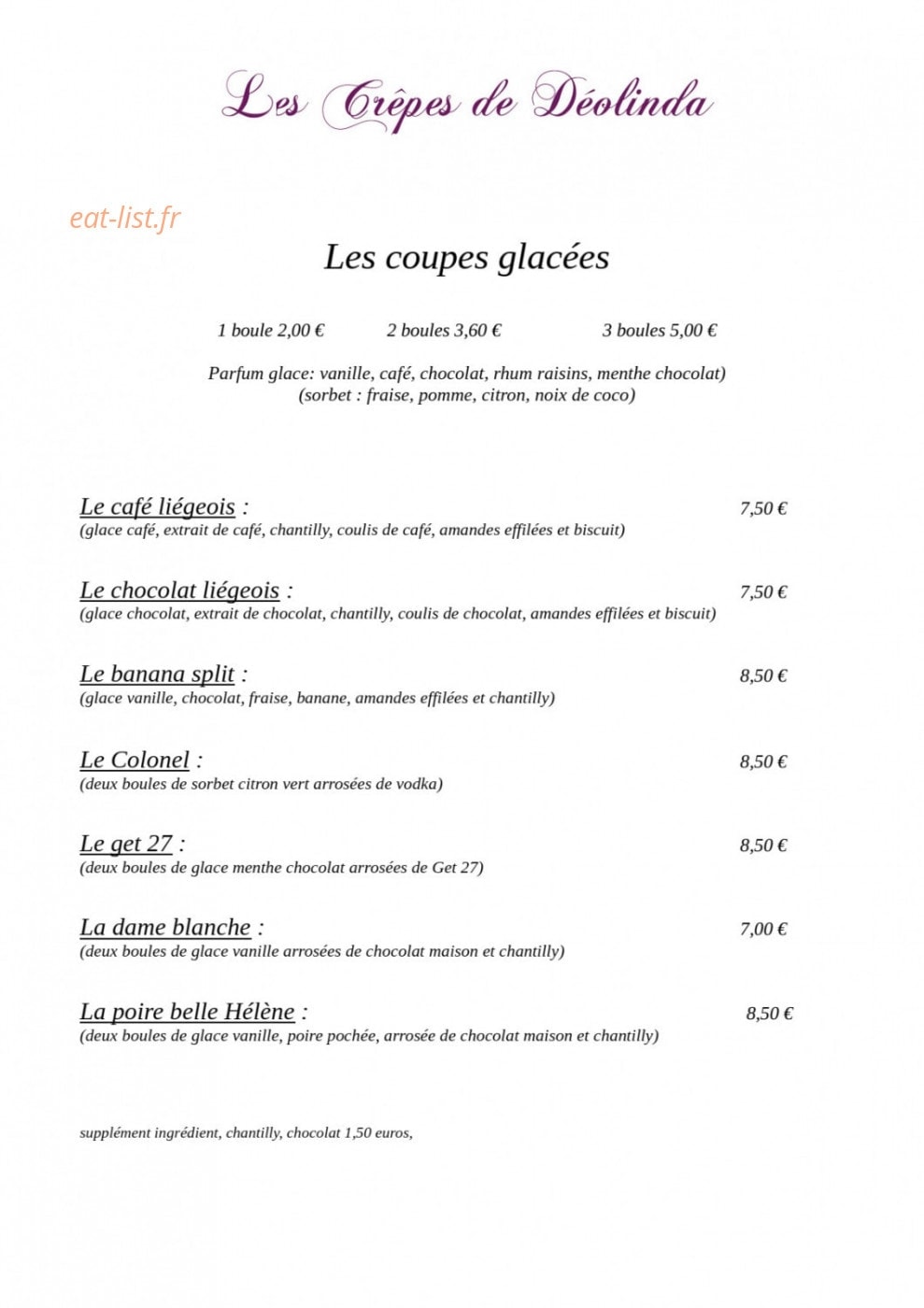 Les Crêpes de Déolinda — carte page 6