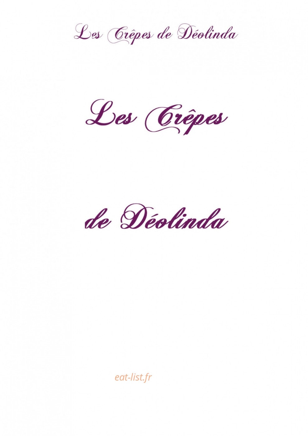Les Crêpes de Déolinda — carte page 1