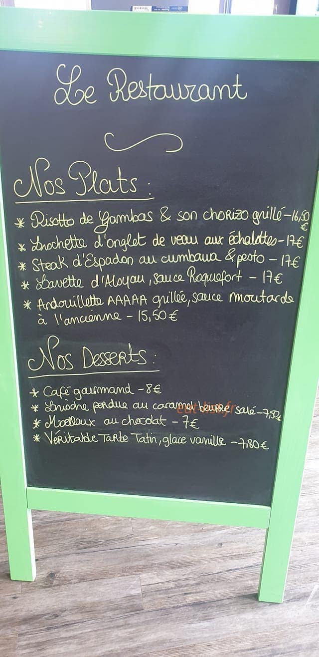 Restaurant golf — carte page 1