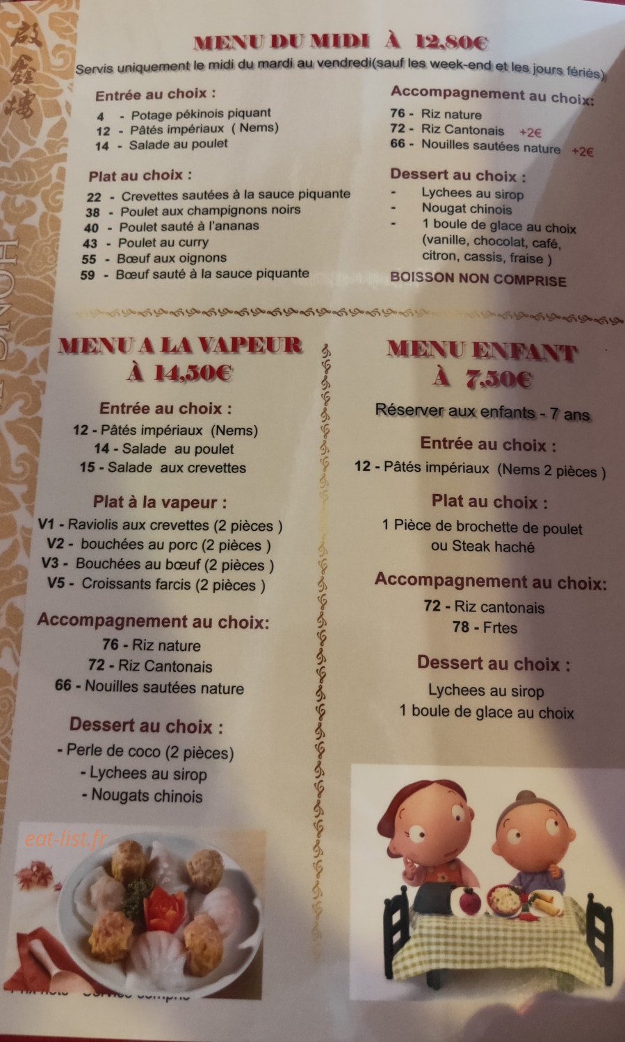 Au Porte Bonheur — carte page 3