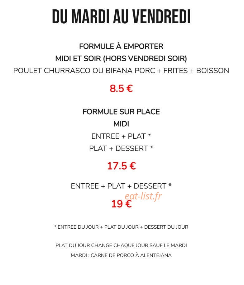 Chez Teixeira & Almeida — carte page 3