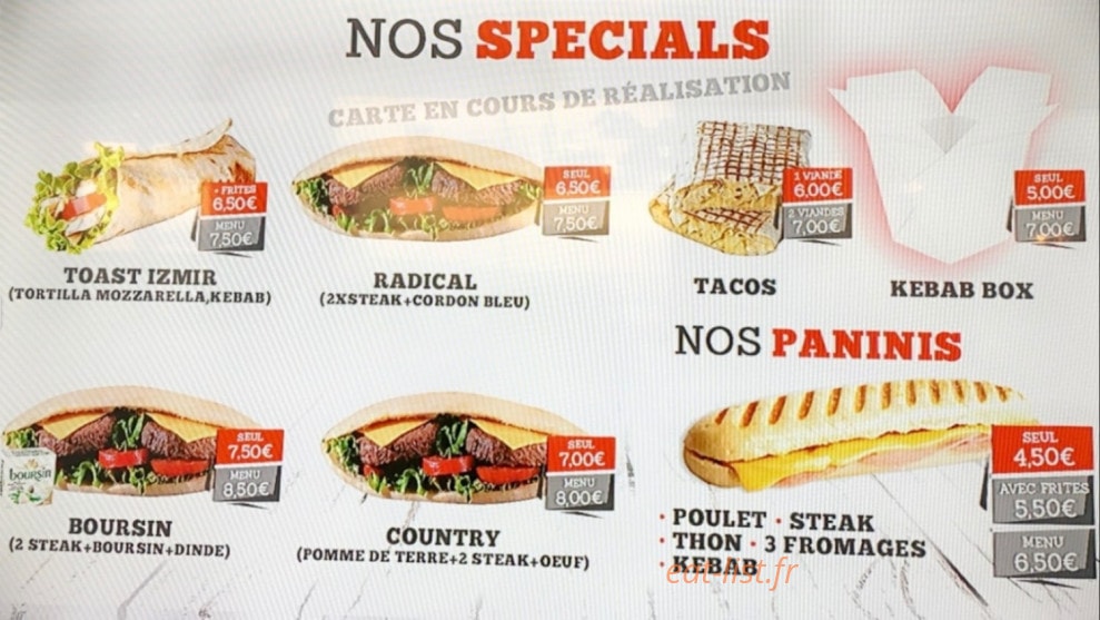 Izmir Grill — carte page 1