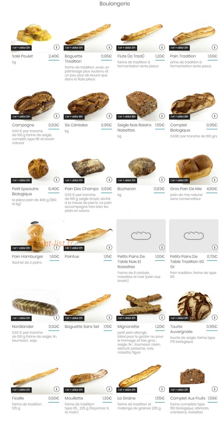 La flûte de chaud pain — carte page 1
