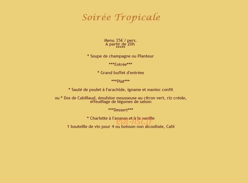 Auberge des Ecluses — carte page 1