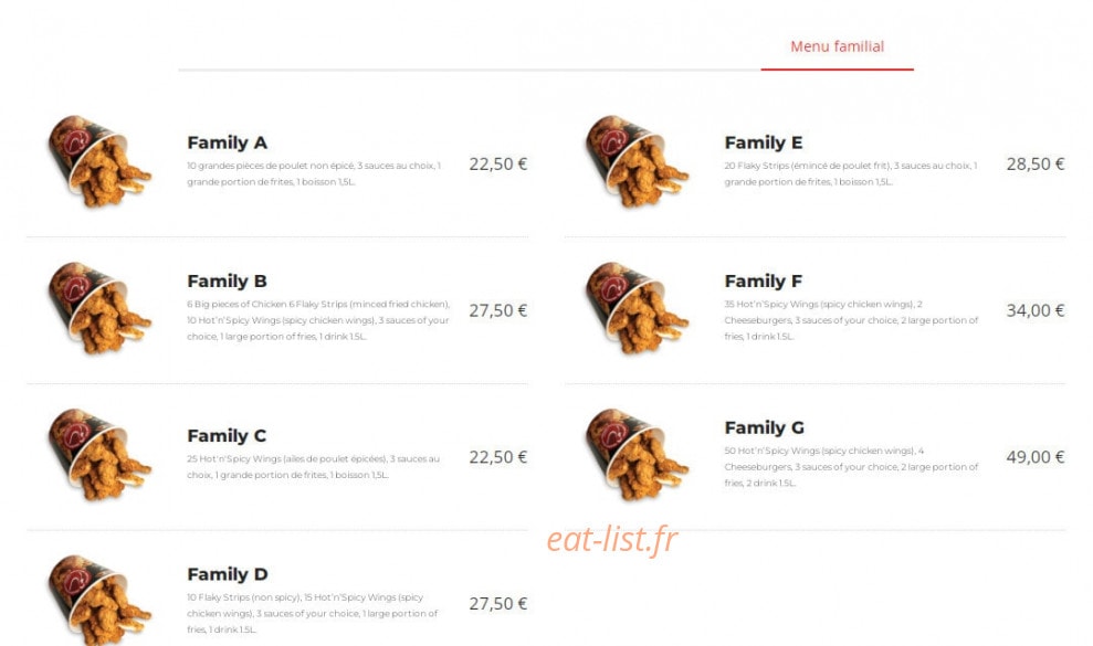 Chicken Spot — carte page 3