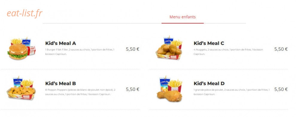Chicken Spot — carte page 4