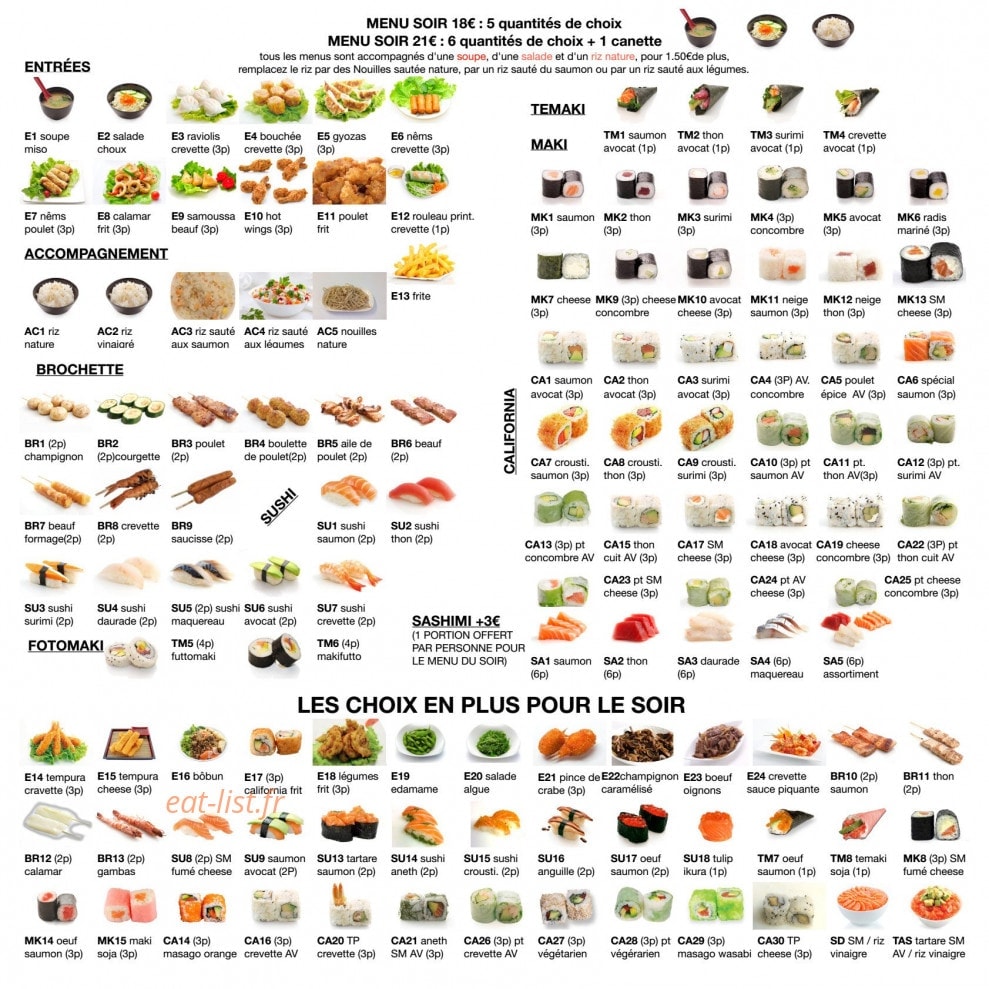 Carte et menu de Royal kyoto à Carrieres Sous Poissy — Menu soir