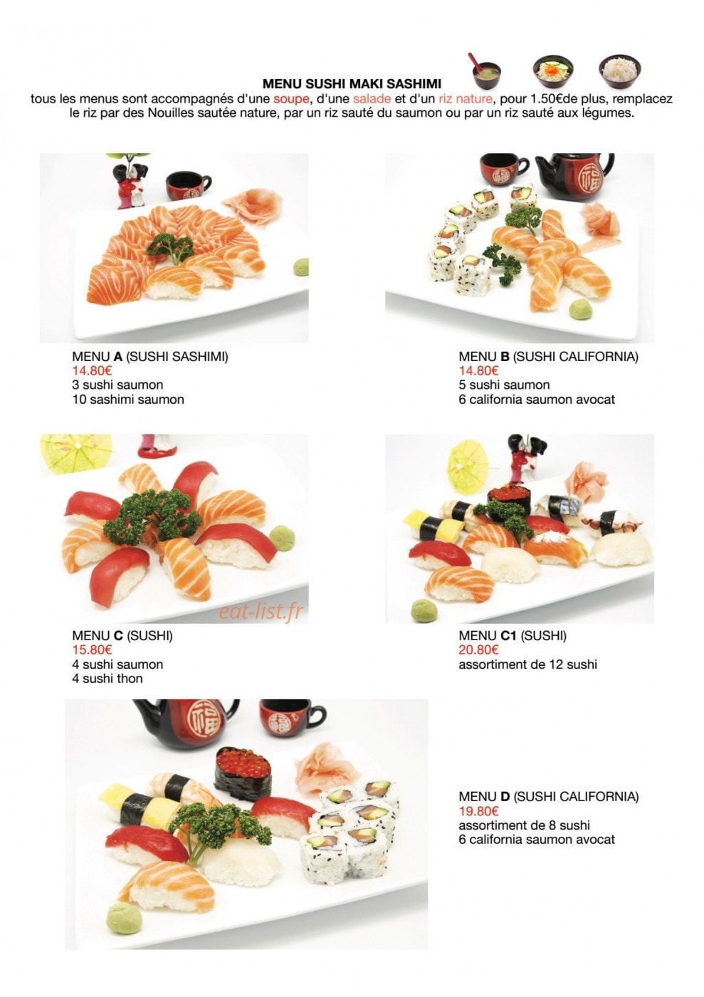 Carte et menu de Royal kyoto à Carrieres Sous Poissy — Menu sushi maki sashimi