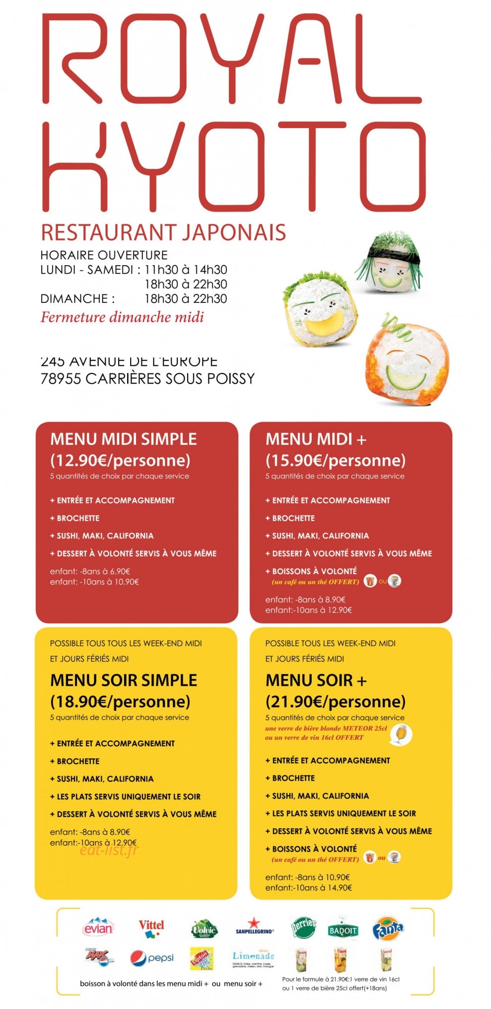 Carte et menu Royal kyoto Carrieres Sous Poissy