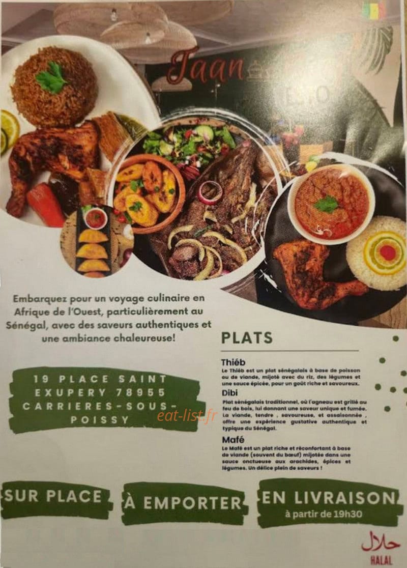 Taanneef Resto — carte page 1