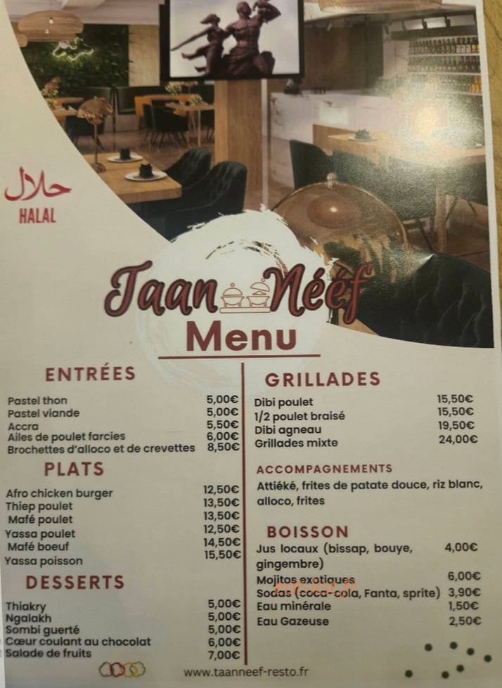 Taanneef Resto — carte page 2