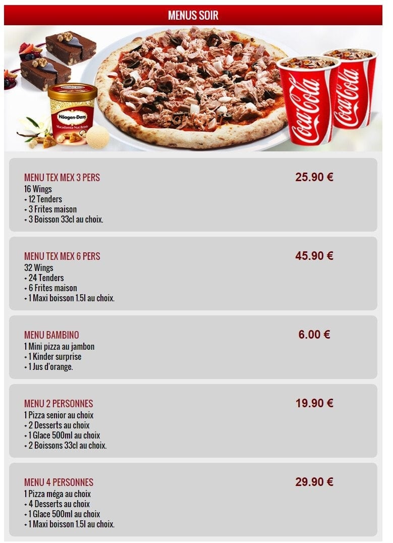 Pizza Show — carte page 1
